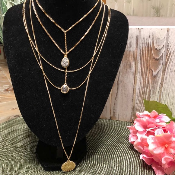 Lux Jewelry - NWOT Layered Faux Druzy Sweater Necklace – W-Lux